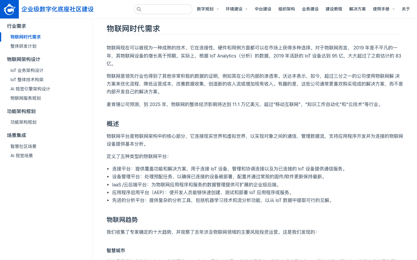 物联网需求规划真实运行界面