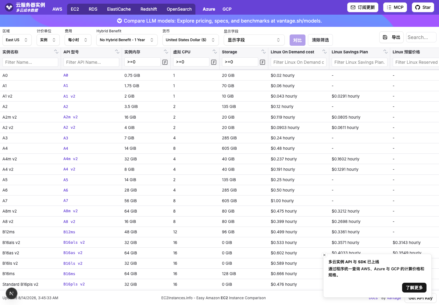 Azure 云服务器真实运行中文界面截图
