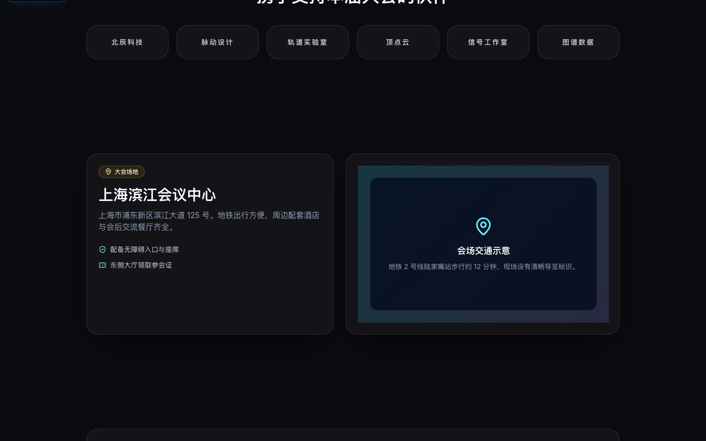 大会场地与交通信息真实运行界面