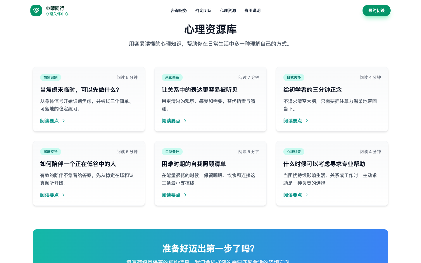 心理资源知识库真实运行界面