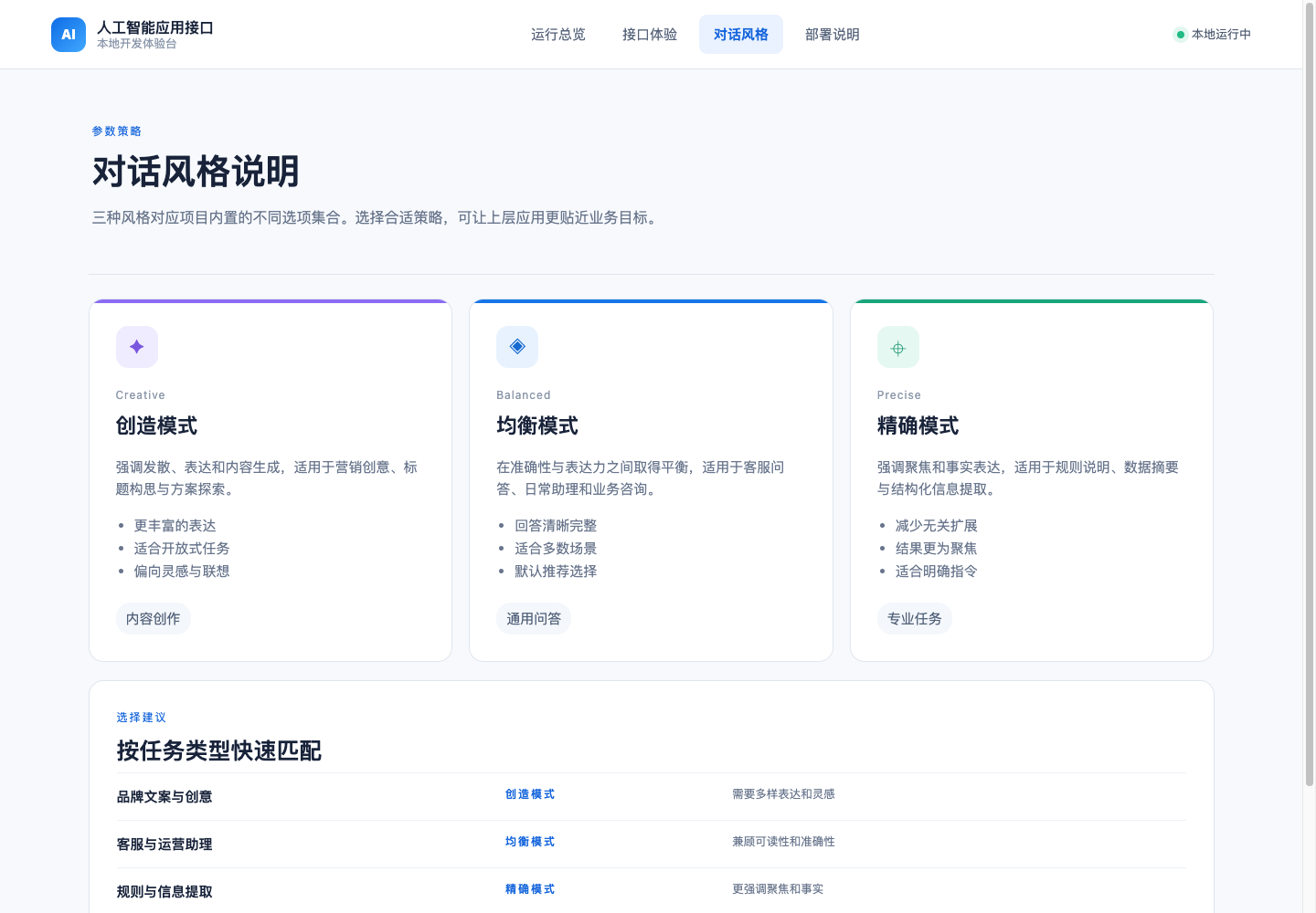 对话风格说明真实本地运行中文界面截图