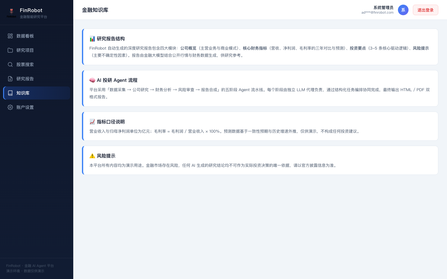 金融知识库真实运行中文界面截图